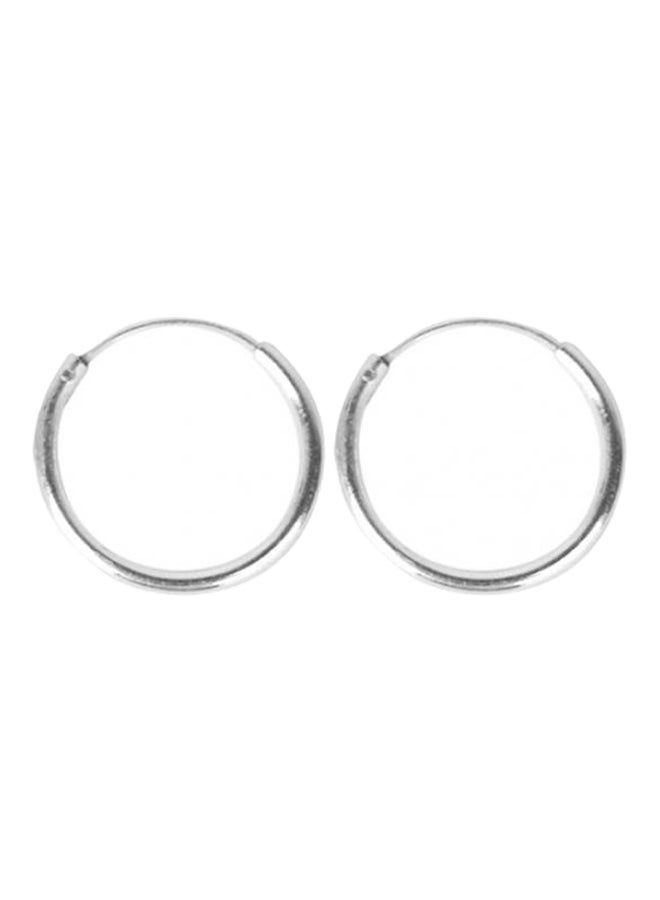 Silver Plated Circle Hoop Earrings